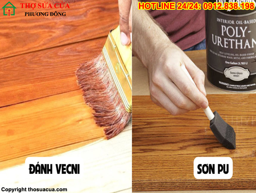 Sơn đồ gỗ nội thất nên sơn PU hay đánh Vecni