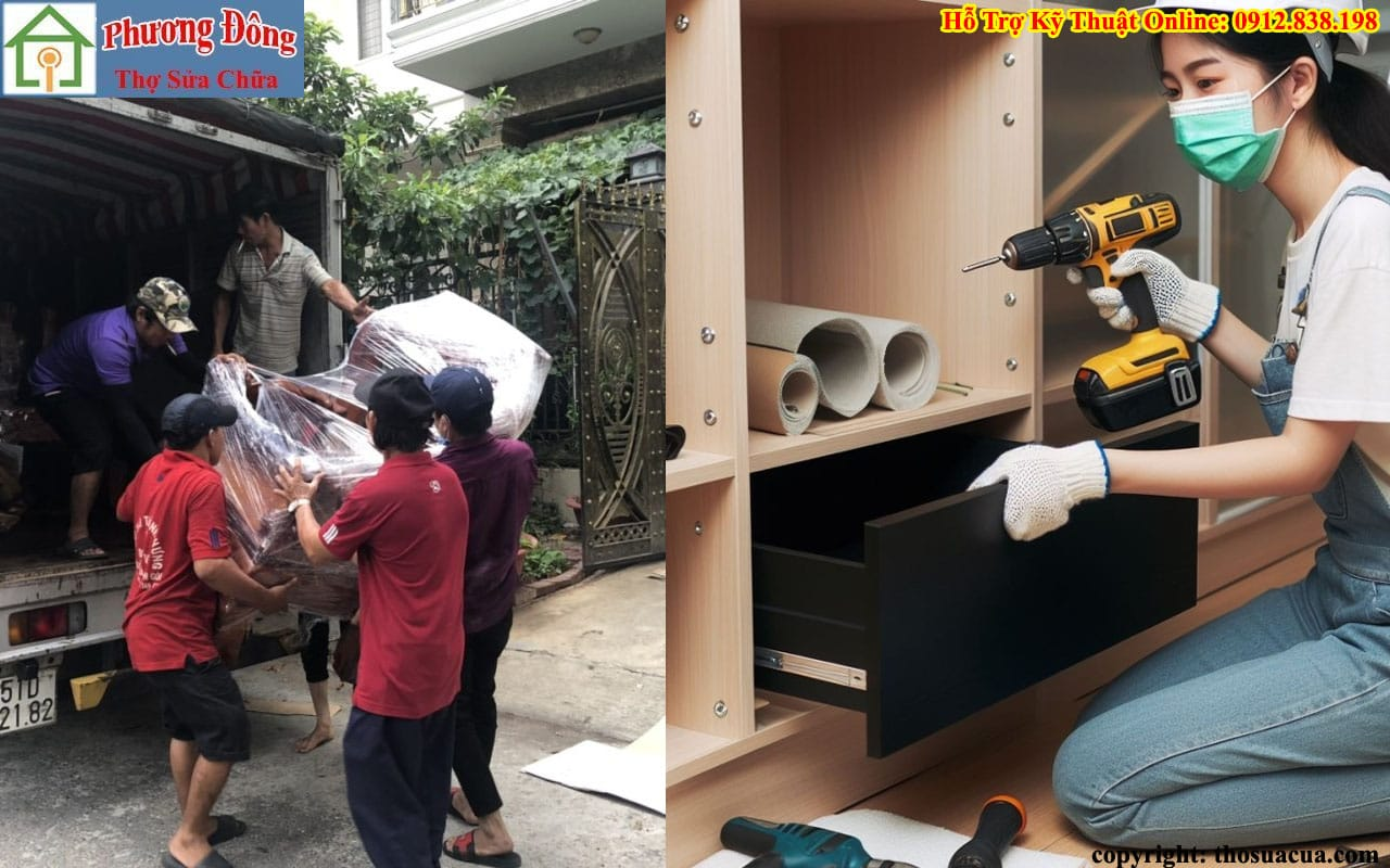 Phương Đông thợ tháo lắp tủ gỗ tại nhà