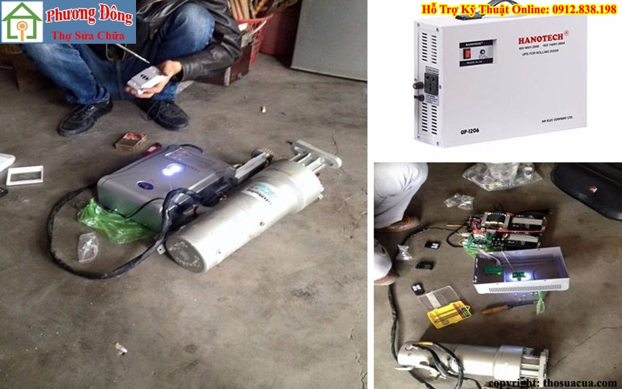 Sửa chữa bình lưu điện cửa cuốn tại nhà