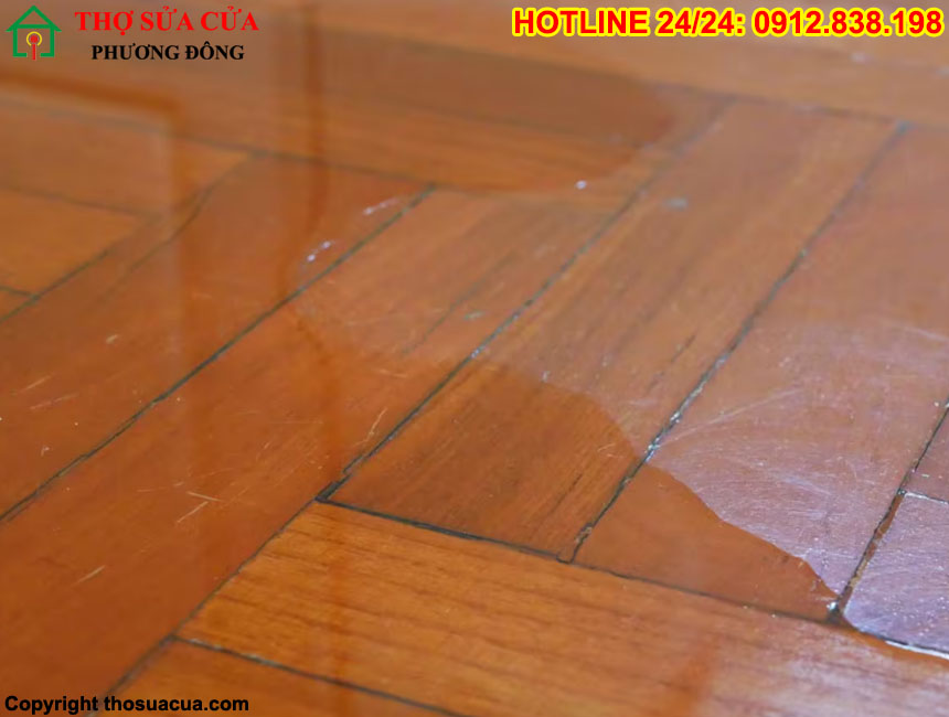 Khắc phục sàn gỗ bị ố nước
