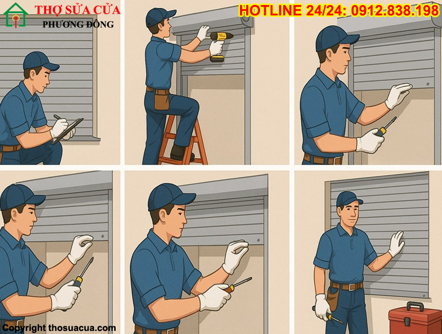 Quy trình sửa chữa cửa cuốn