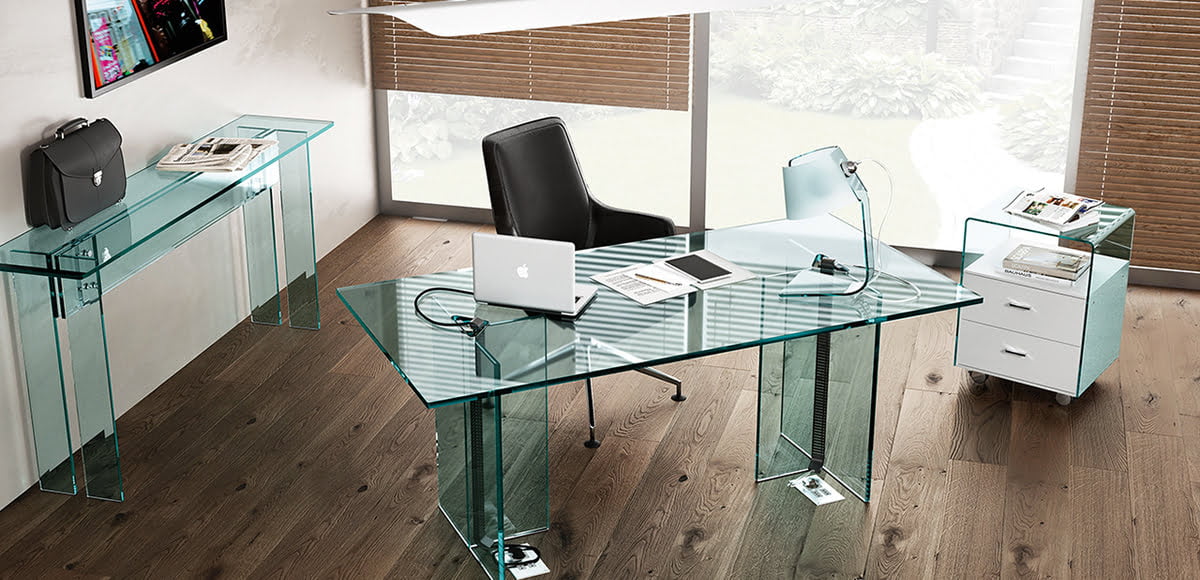 llt italian glass desks fiam 91423