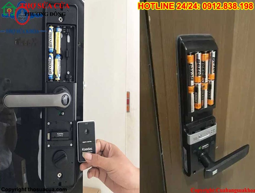 Cách thay pin khóa cửa vân tay
