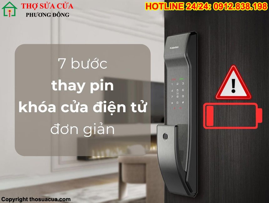 Cách thay pin khóa cửa vân tay