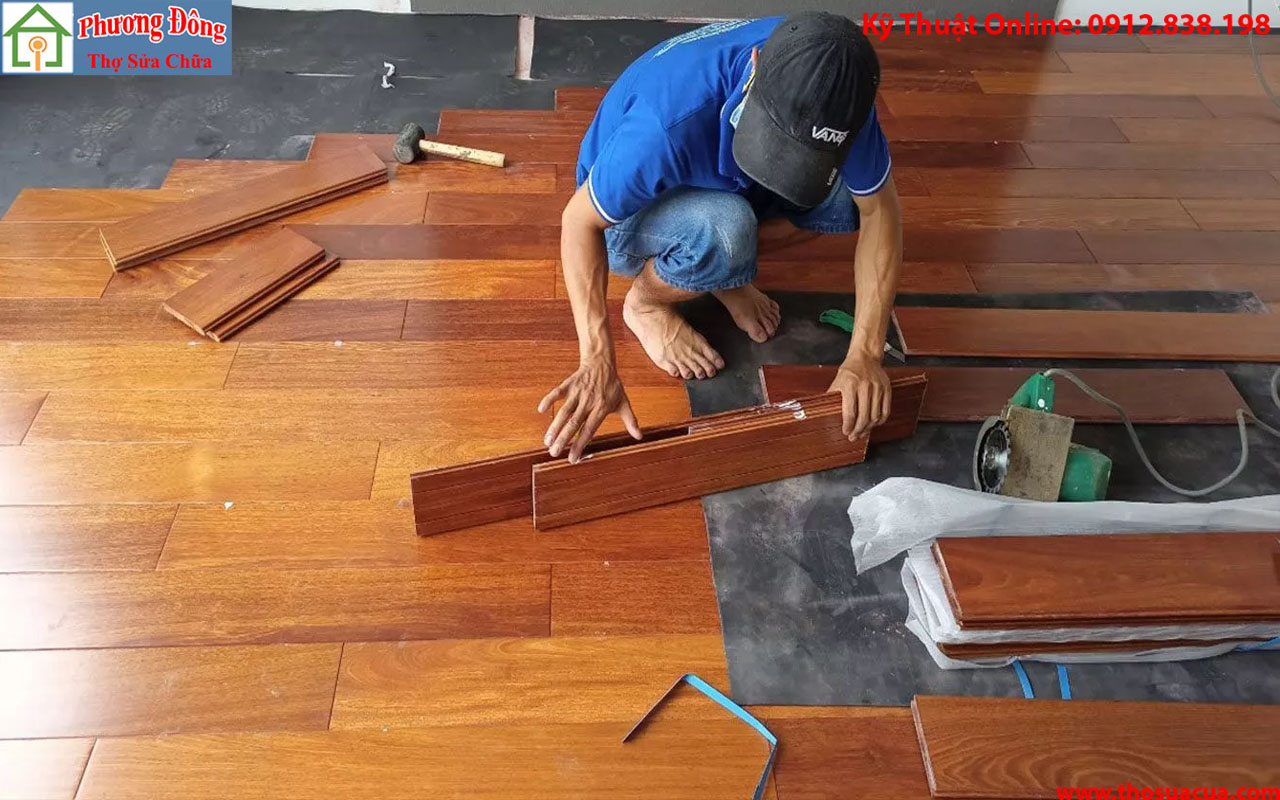 sửa chữa thi công sàn gỗ công nghiệp