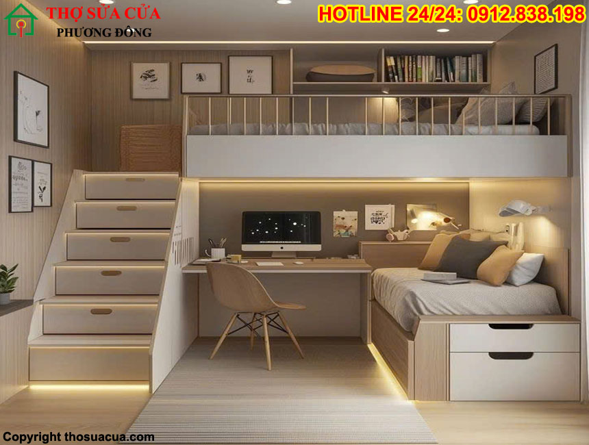 Làm gác xép gỗ