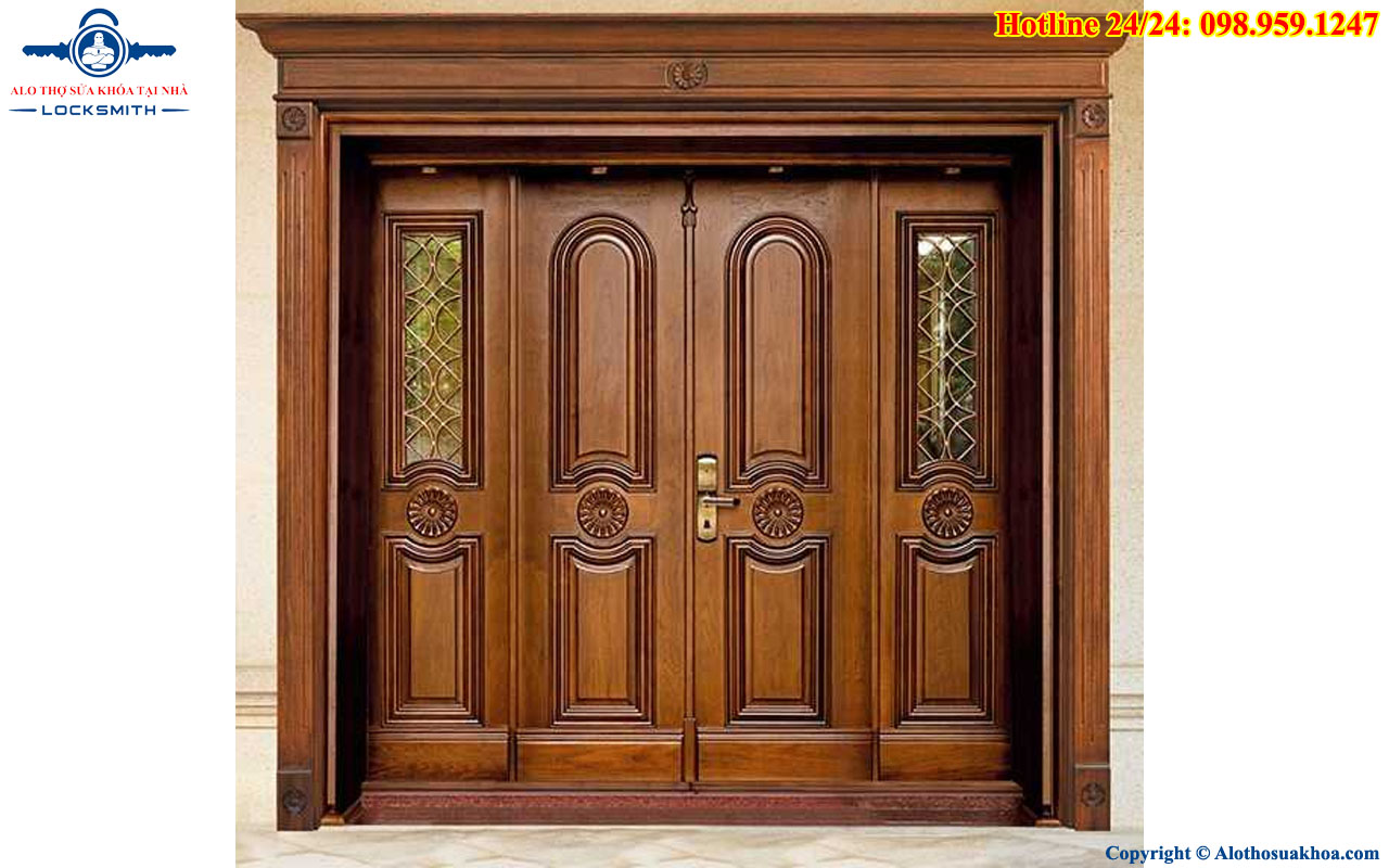 Những thiết kế cửa gỗ 4 cánh đẹp hiện đại