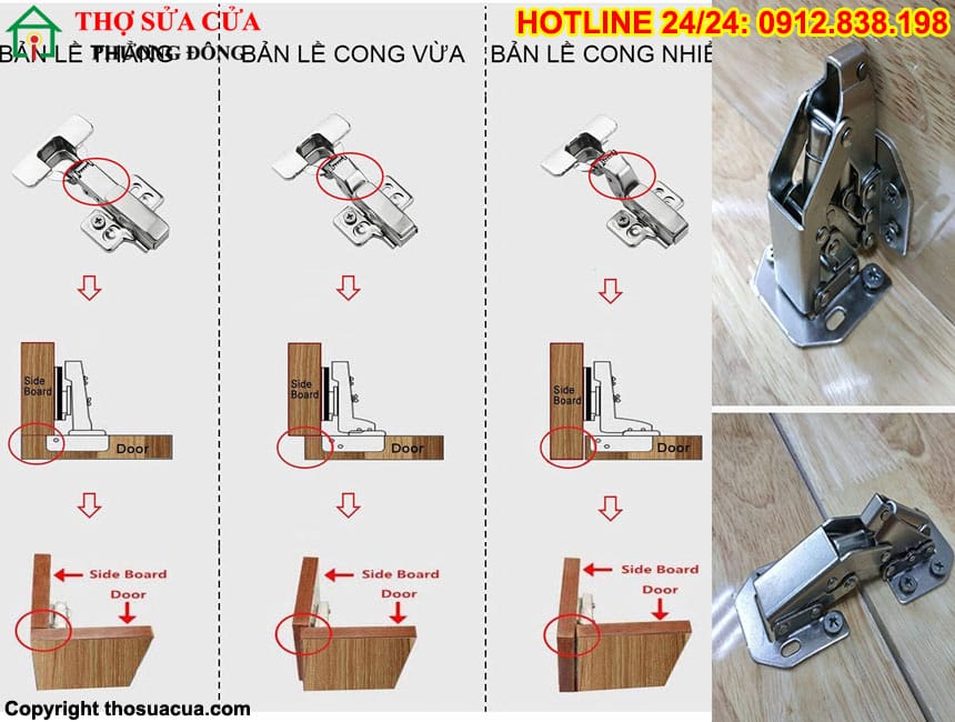 Các loại bản lề cửa Gỗ