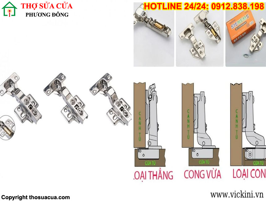 Các loại bản lề giảm chấn