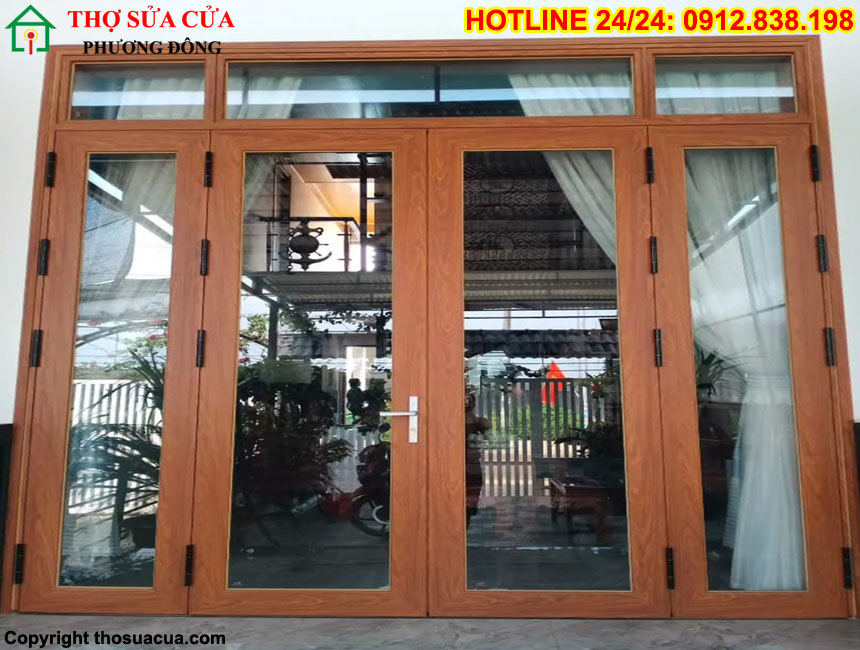 Cửa nhôm Xingfa giả gỗ