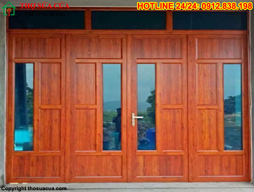 Cửa nhôm Xingfa giả gỗ