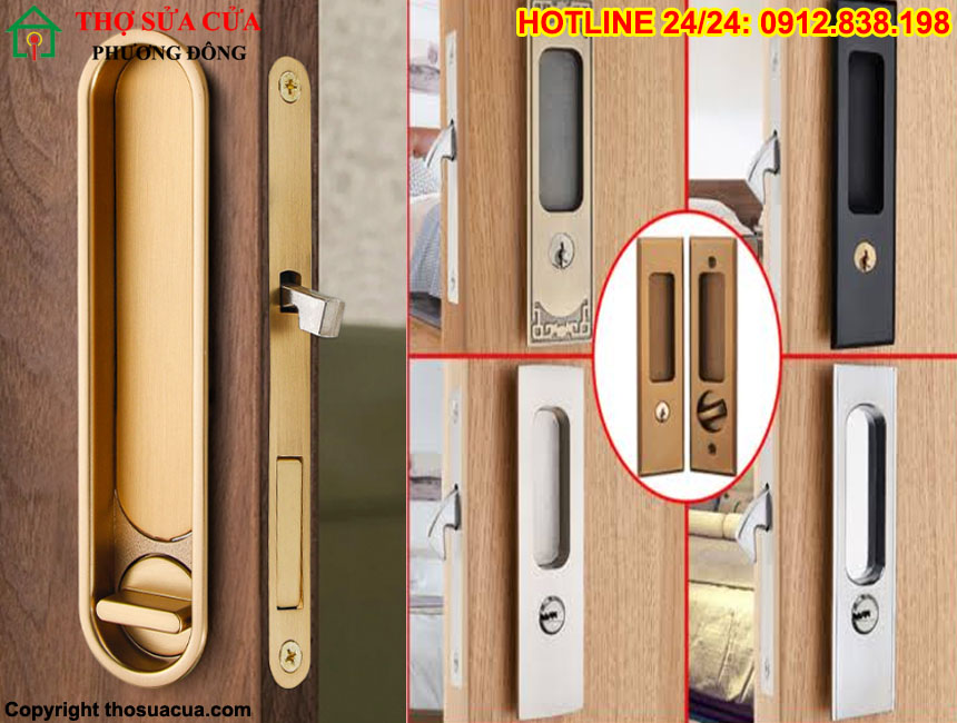 Lắp khóa chốt âm cho cửa gỗ