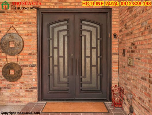 Màu sơn cửa sắt giả gỗ