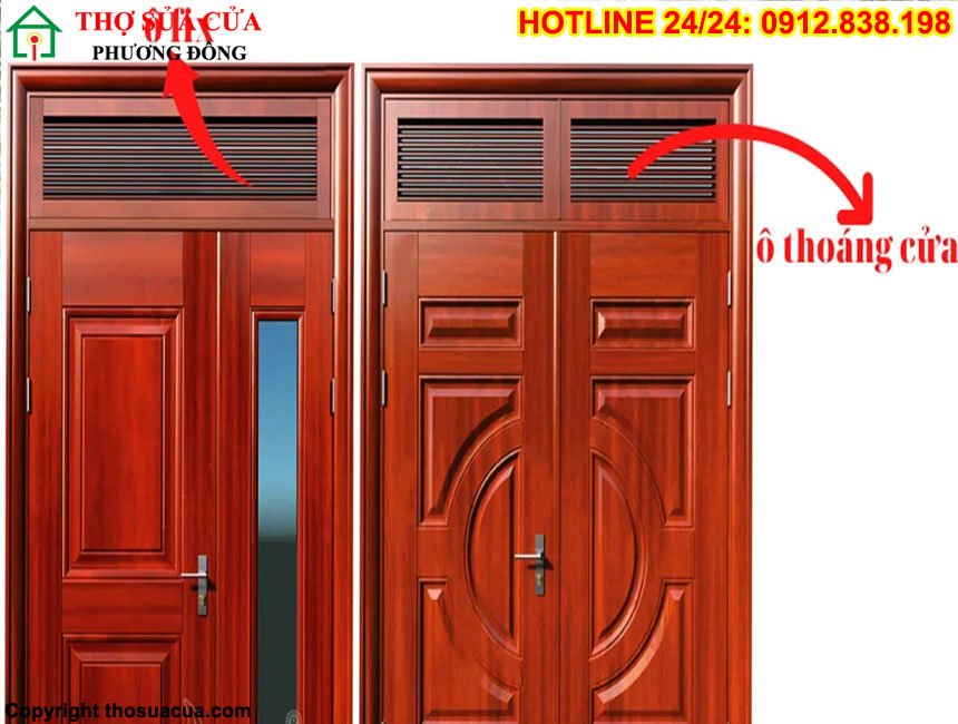 Ô thoáng cửa gỗ