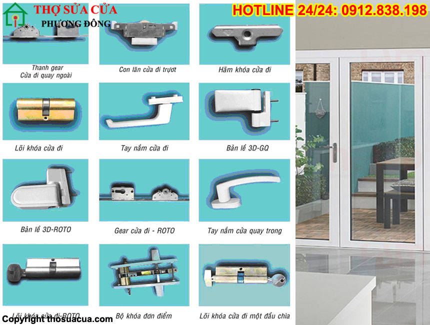 Phụ kiện cửa nhựa lõi thép