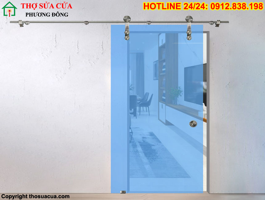 Cửa kính lùa ray Inox
