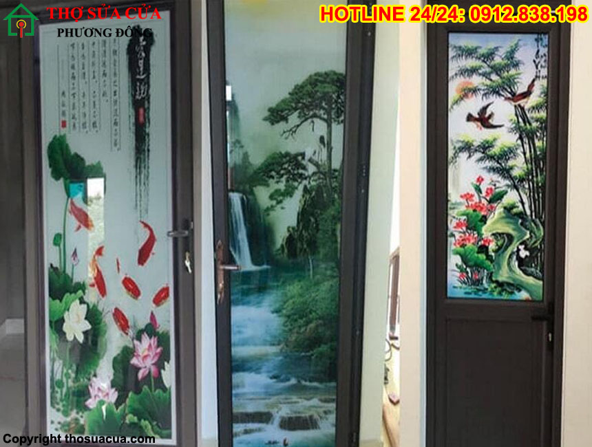Cửa nhôm kính tranh 3D