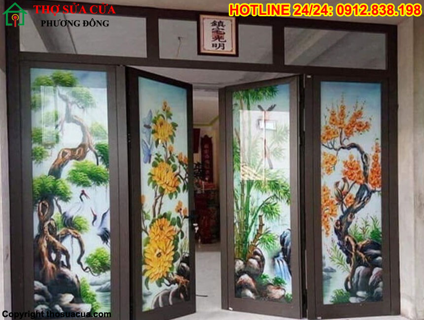 Cửa nhôm kính tranh 3D