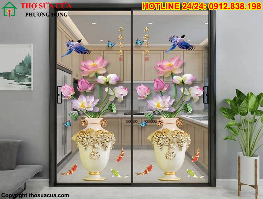 Cửa nhôm kính tranh 3D