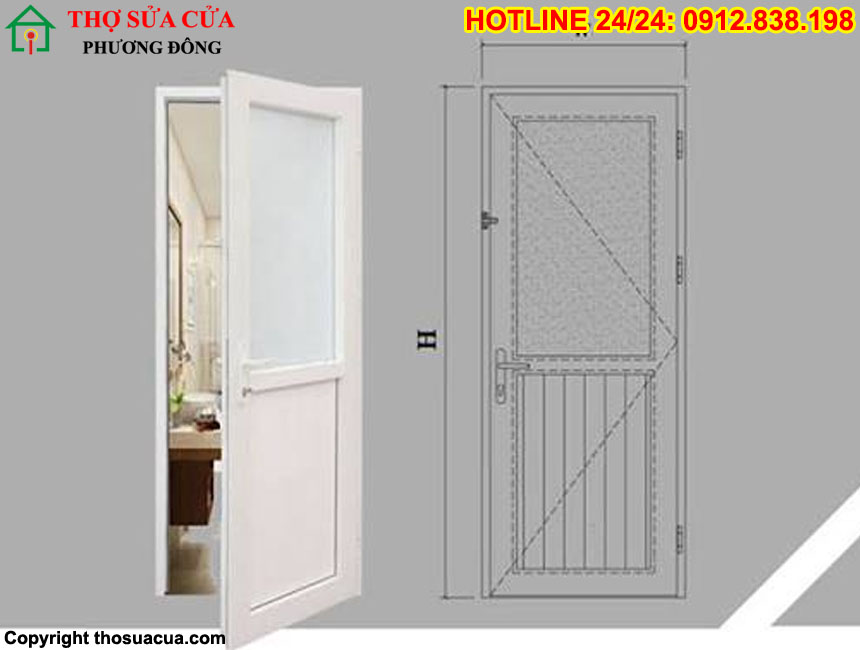 Kích thước cửa nhôm nhà vệ sinh