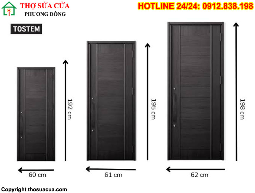 Kích thước cửa phòng ngủ nhôm kính