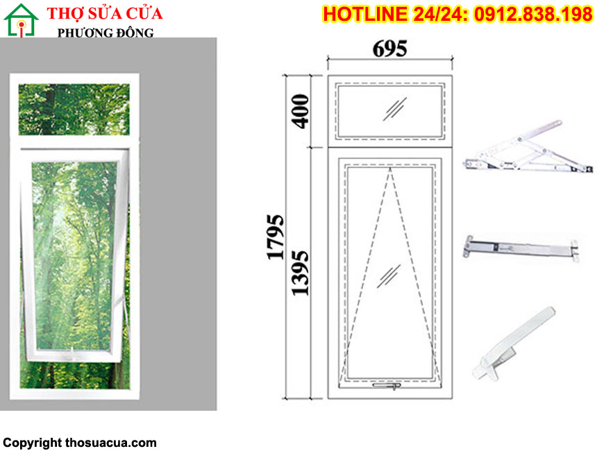 Kích thước cửa phòng ngủ nhôm kính