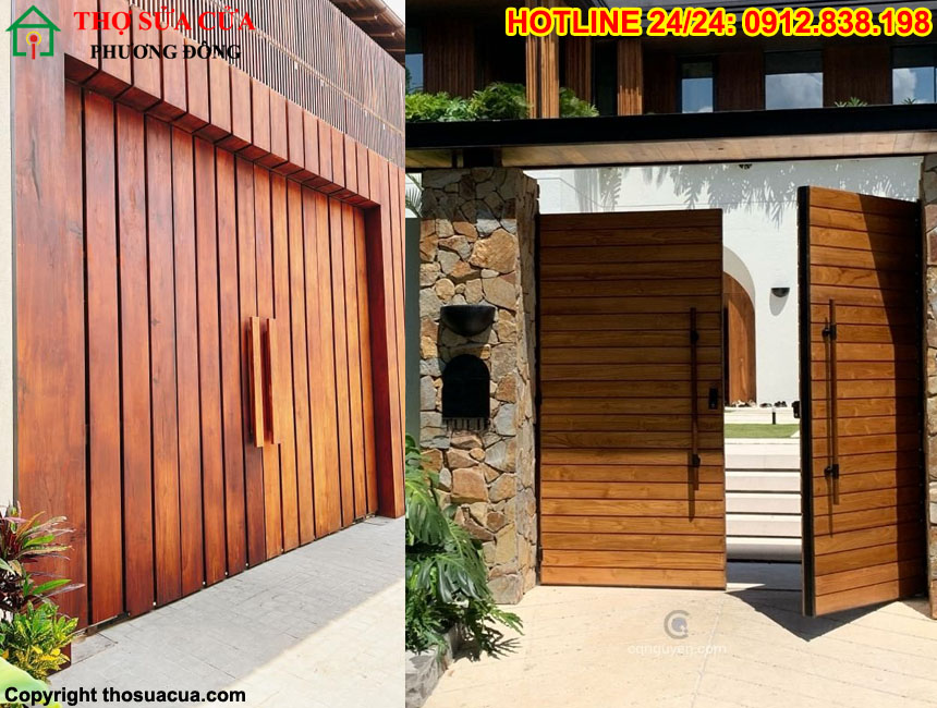 Cửa gỗ tự nhiên ghép thanh