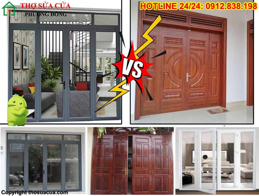 Cửa nhà nên làm cửa gỗ hay nhôm kính