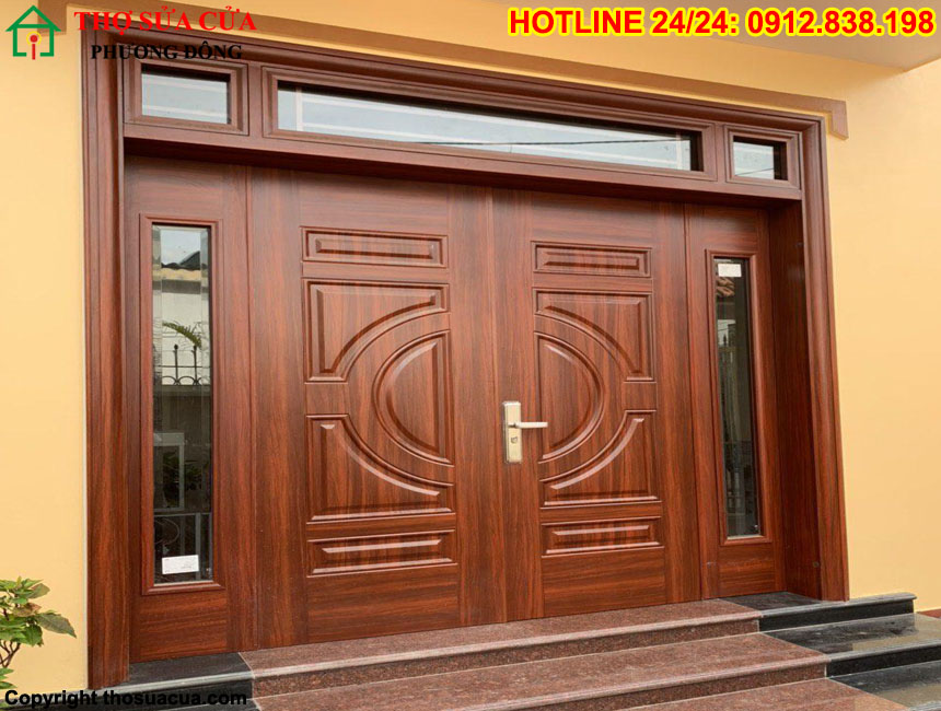 Cửa nhựa lõi thép vân gỗ