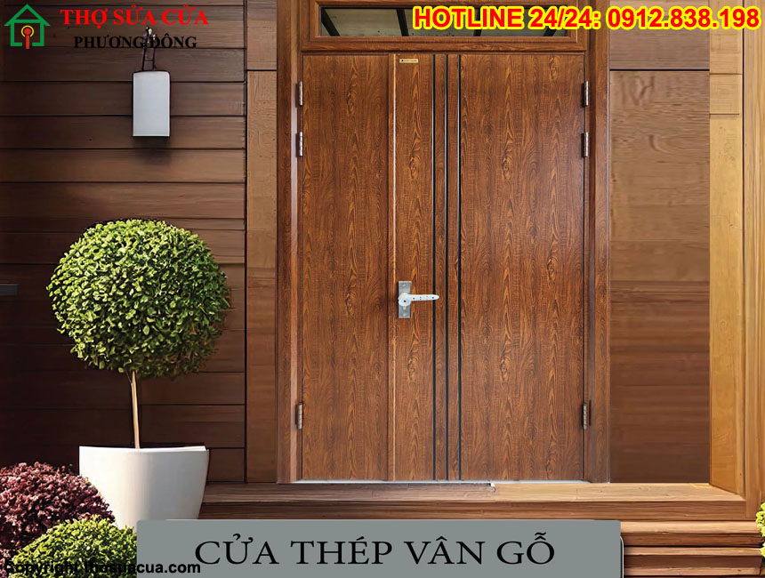 Cửa nhựa lõi thép vân gỗ