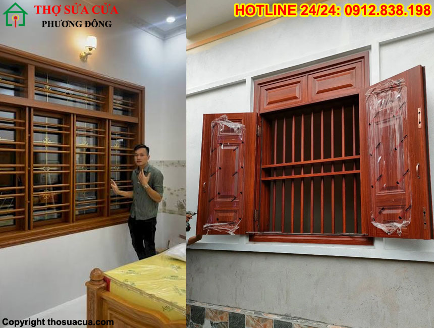 Mẫu song cửa sổ gỗ đẹp