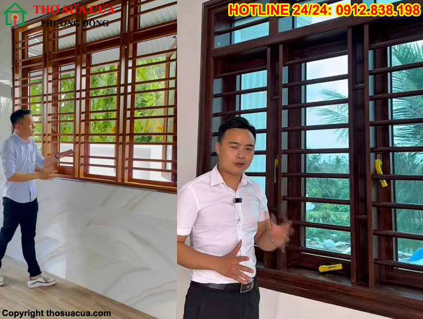 Mẫu song cửa sổ gỗ đẹp