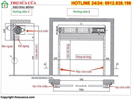 Cách lắp cửa cuốn tấm liền