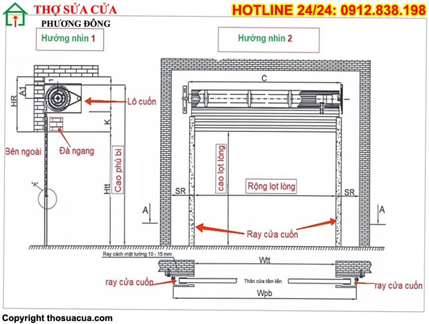 Cách lắp cửa cuốn tấm liền