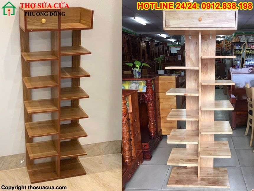 Cách lắp kệ gỗ 14 tầng