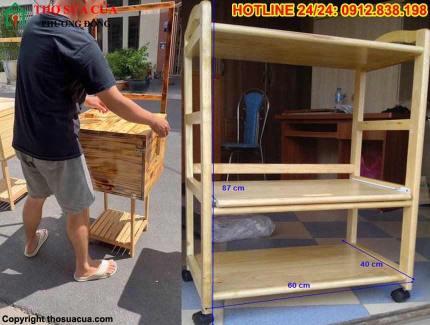 Cách lắp kệ gỗ 2 tầng