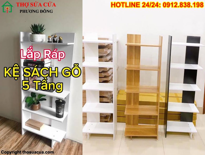 Cách lắp kệ gỗ 5 tầng