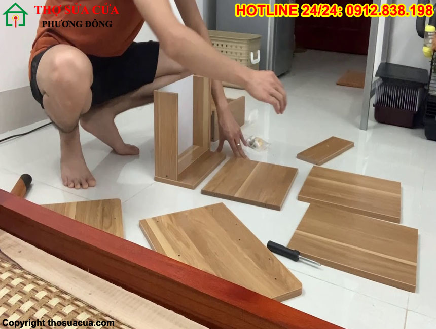 Cách lắp kệ gỗ 5 tầng