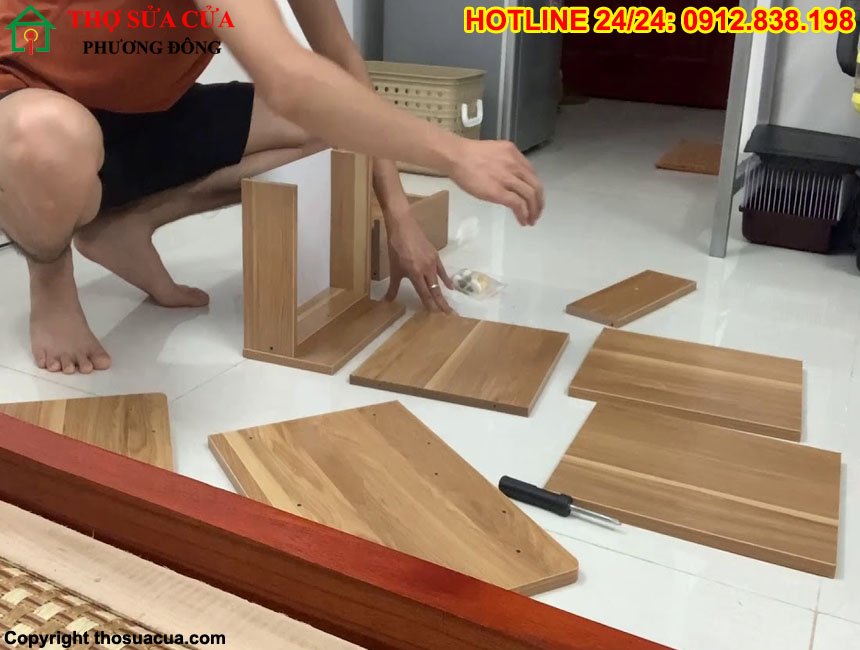 Cách lắp kệ gỗ 7 tầng