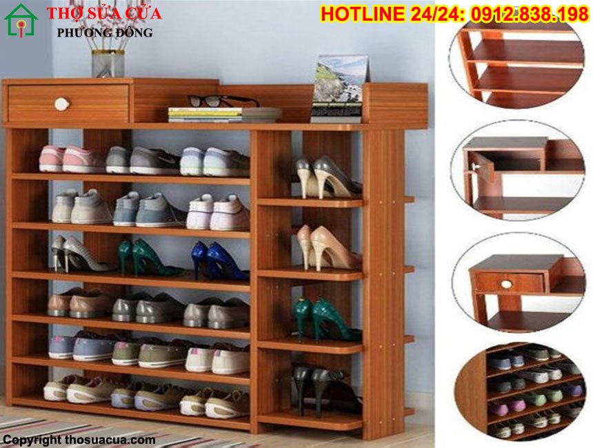 Cách lắp kệ gỗ 7 tầng
