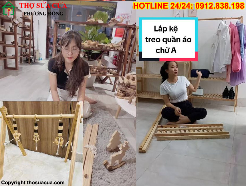Cách lắp kệ gỗ chữ A