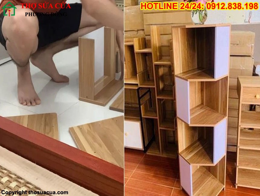 Cách lắp kệ gỗ để bàn