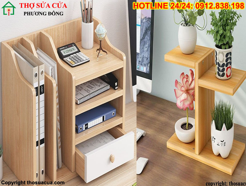 Cách lắp kệ gỗ để bàn