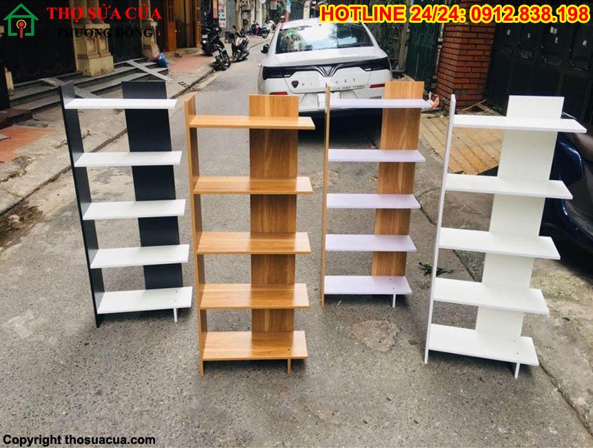 Cách lắp kệ sách gỗ 5 tầng