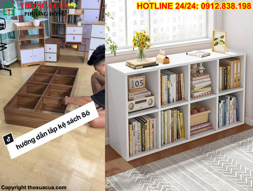 Cách lắp kệ tủ 8 ngăn