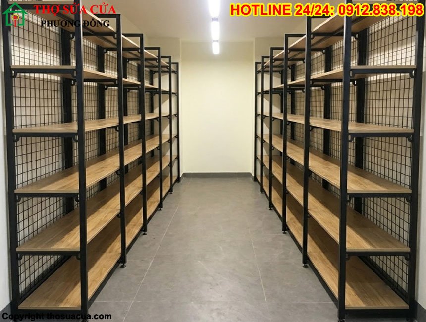 Lắp kệ gỗ 6 tầng