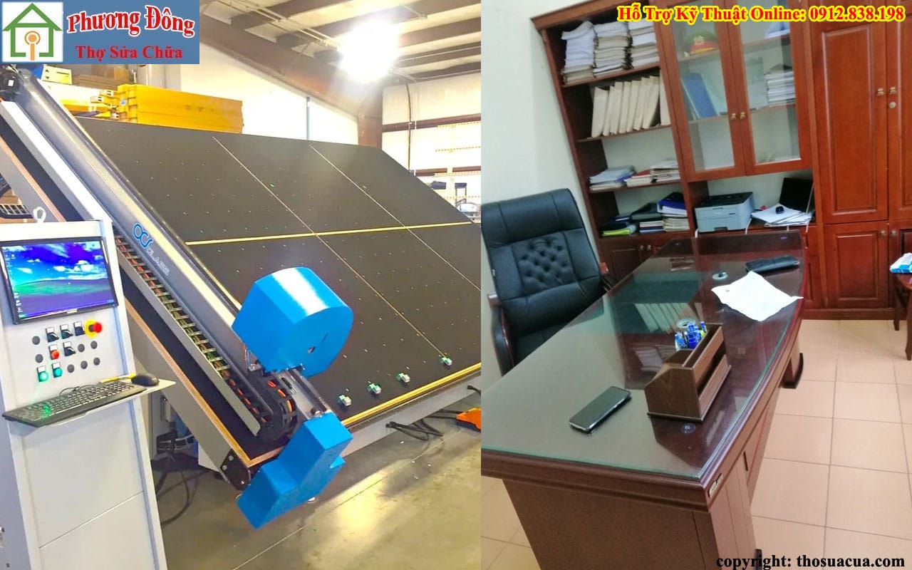 Thợ cắt kính mặt bàn tại Hòa Vang