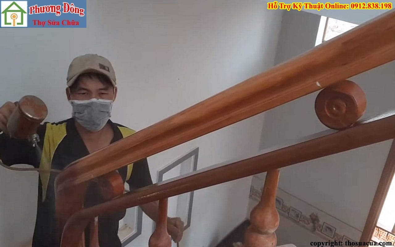 Sửa cầu thang gỗ tại Cầu Giấy