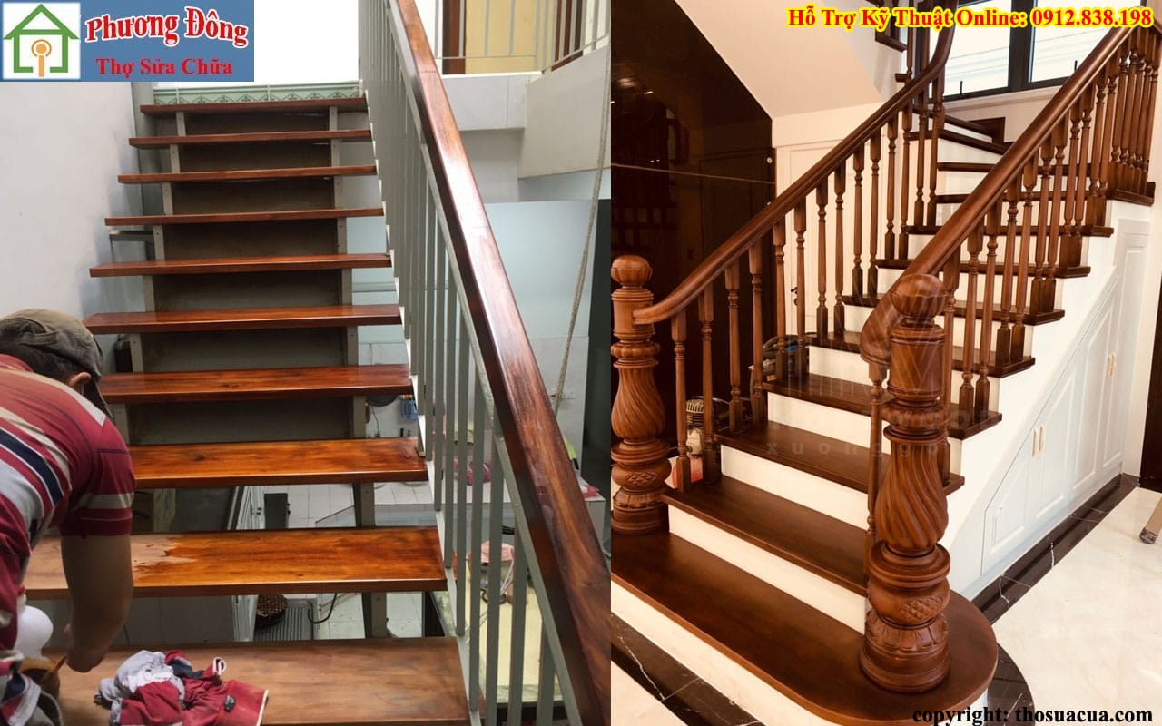 Sửa cầu thang gỗ tại Hà Đông