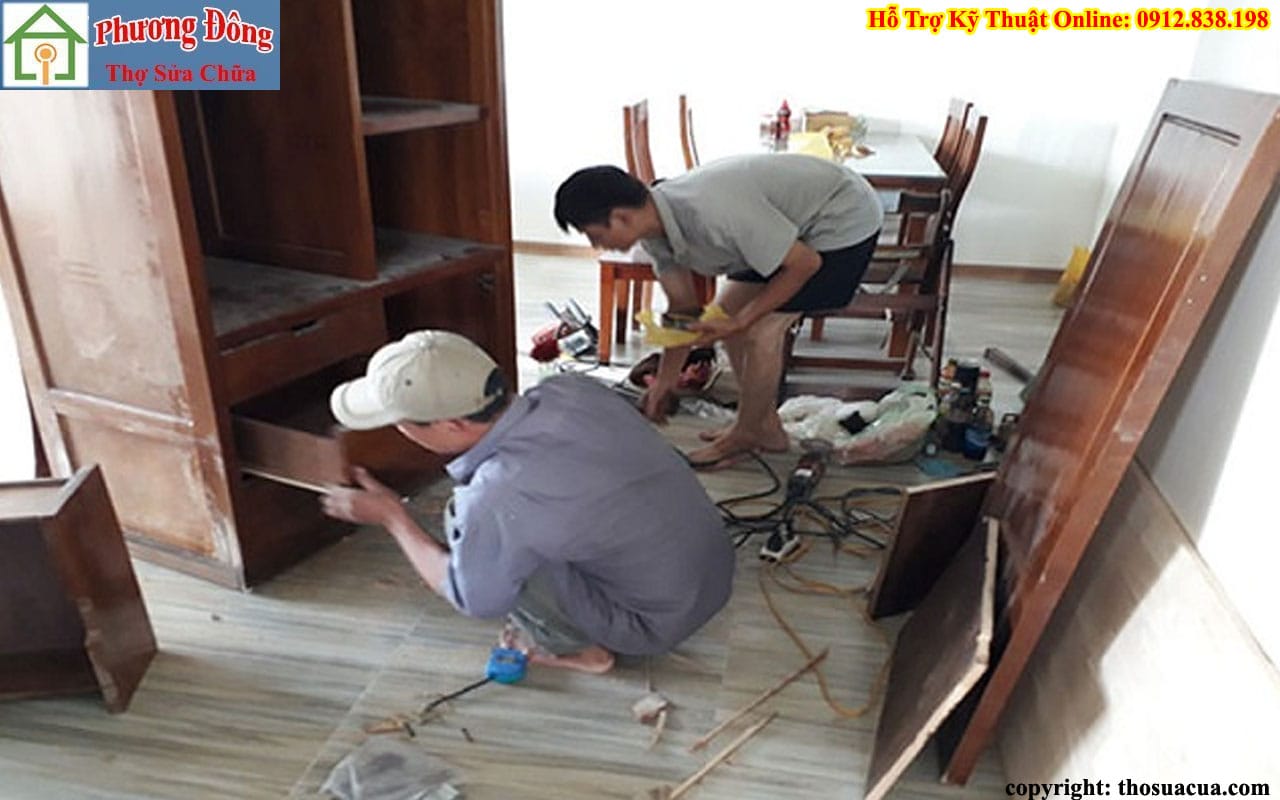 Sửa tủ gỗ tại Hoàng Mai